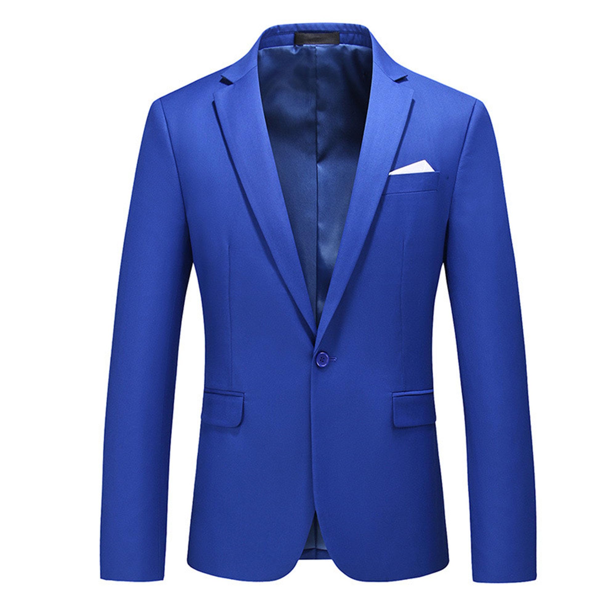 Men's Suit Jacket One Button Elegant Solid Blazer Sport Coats Slim Fit Single Breasted Party Blazer Jacket