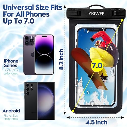Miniatura 3 de Funda impermeable universal para teléfono, IPX8, impermeable, bolsa seca con cordón para iPhone 14, 13, 12, 11 Pro Max, XR, X, XS, SE, 8 Plus,