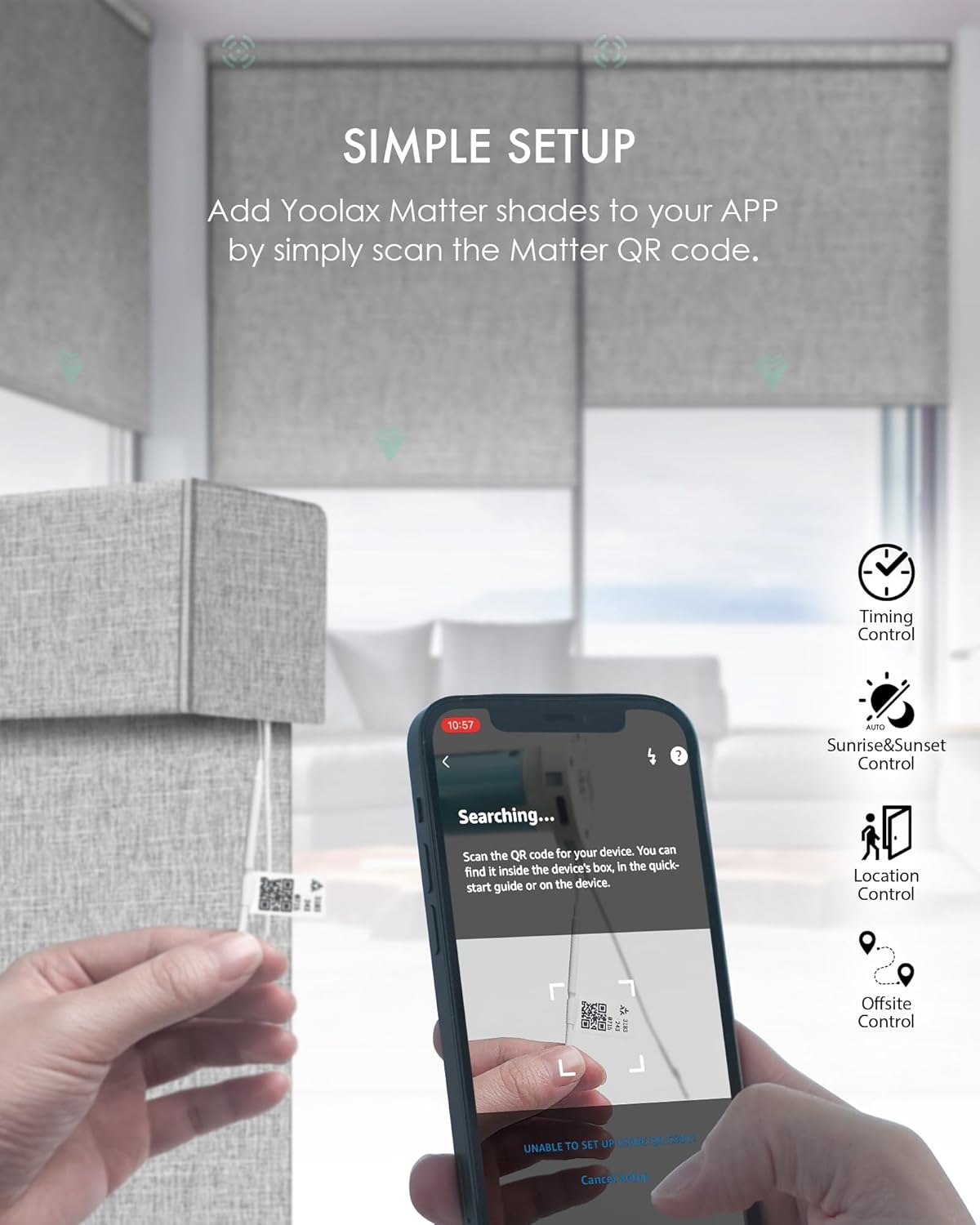 Yoolax Smart Blinds, Motorized Matter Roller Shades Light Filtering Automatic Blinds for Windows Motorized Shades Compatible with Alexa, Google Home, Apple Homekit(Light Filtering Light Gray)