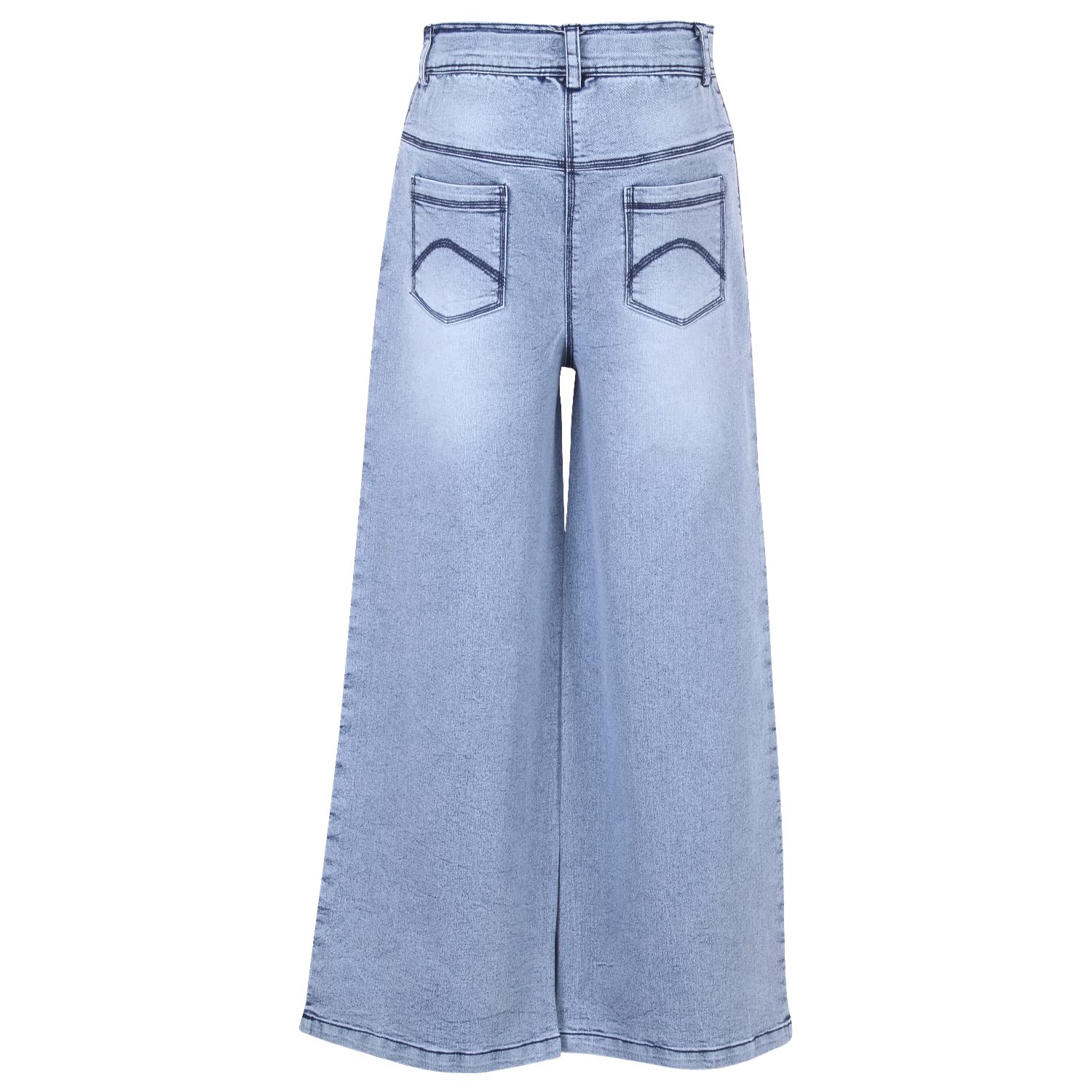 Cutecumber Girls Stretch Fit Blue Denim Jeans Adjustable Fit Premium Soft Fabric Durable Smart Casual School Outdoor All Season Comfortable Fashion Bottom Wear for Baby Girls & Kid Age 1-15 Yrs 1