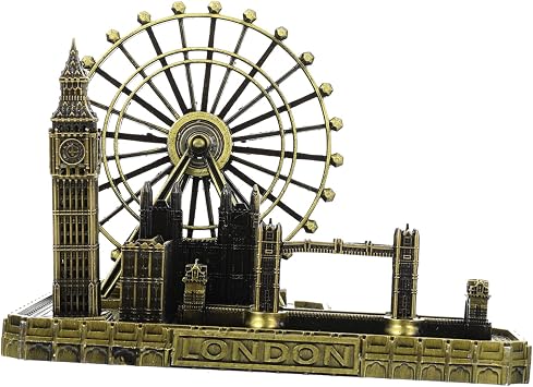 London Tower Bridge Decorative Craft Ornament for Home Office and Restaurant Architectural Souvenir Figurine Bronze