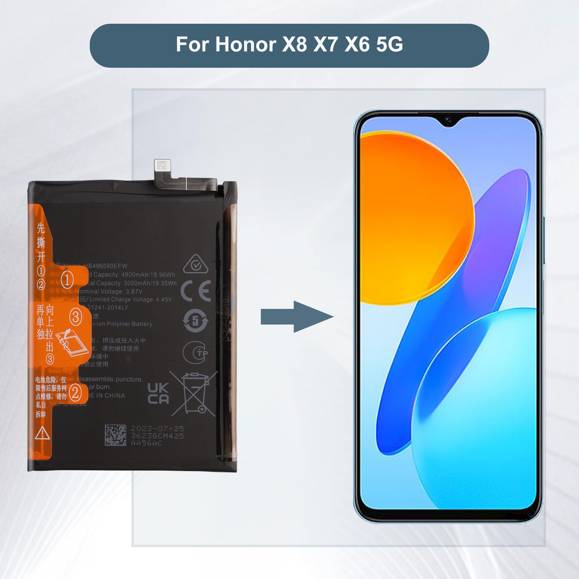 HB386483ECW+ 3340mAh Li-ion Battery For Huawei Maimang 5 / Honor 6X / G9 Plus