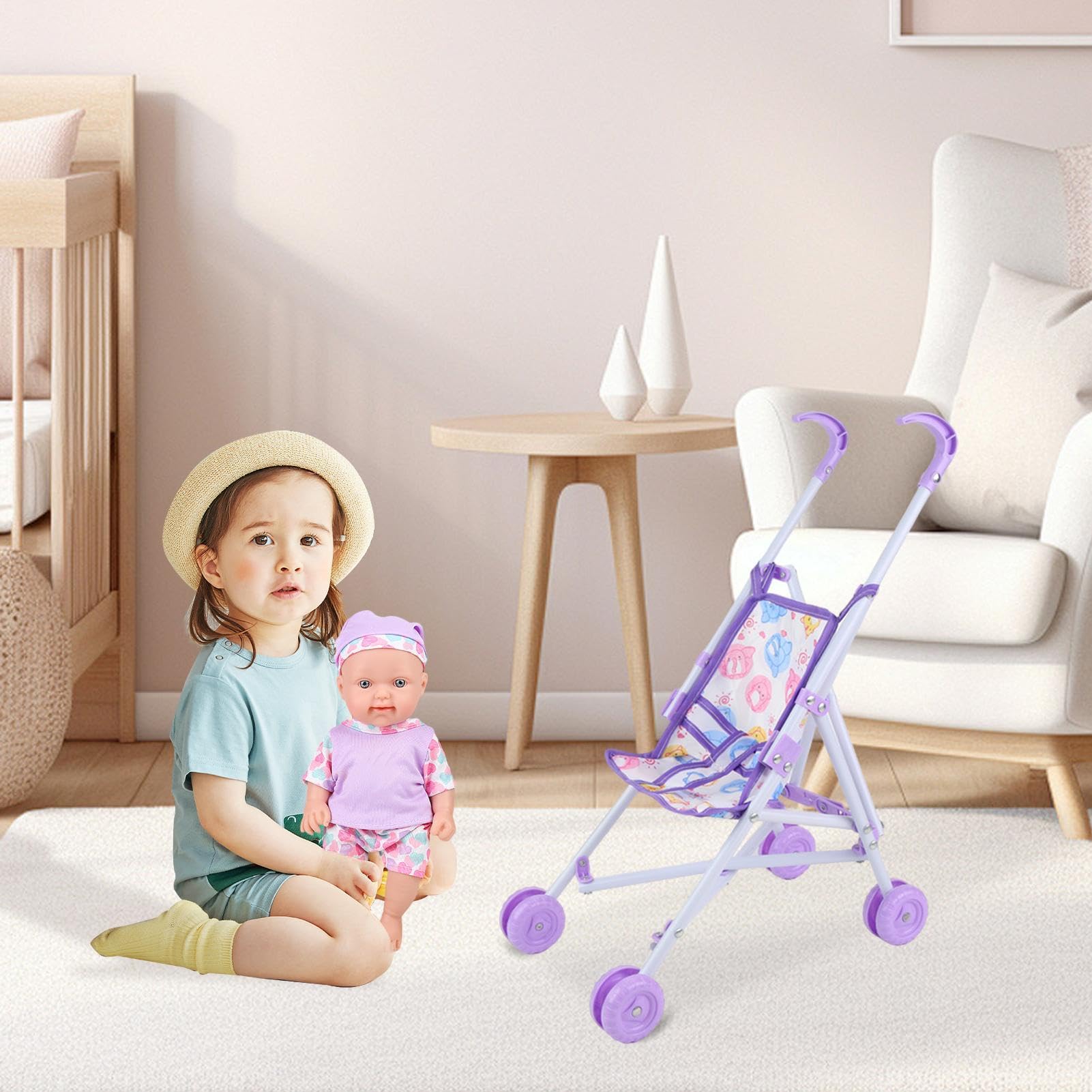 Amazon.co.jp: 紫 19x29.5x41.5 Cm ベビードールベビーカー
