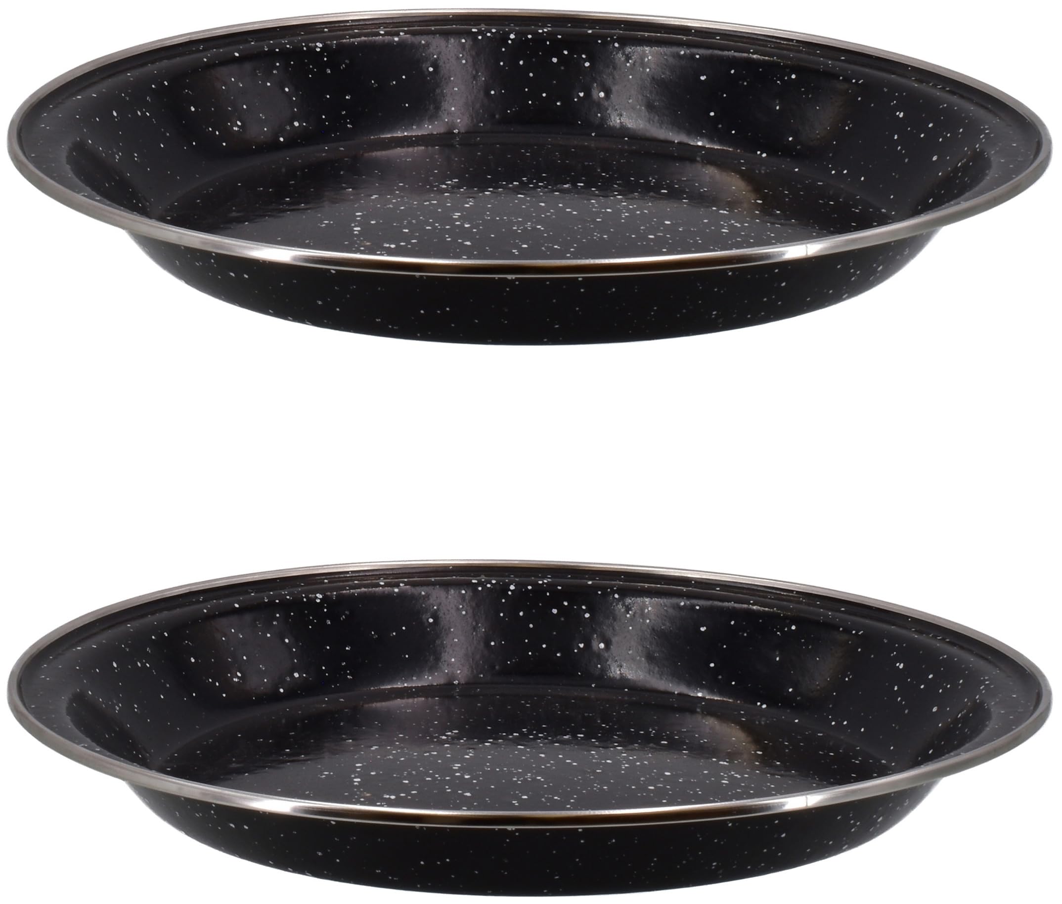 Quickdraw 2 x Enamel Camping Plates – Durable 24cm Lightweight Metal Plate with Enamelled Coating & Stainless Steel Rim – Ideal for Camping, Hiking, Travel, Outdoor Kitchen