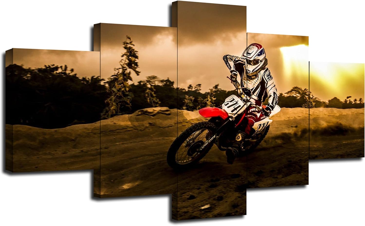 Motocross Rider Wall Decor Motorcycle Racing Wall Art