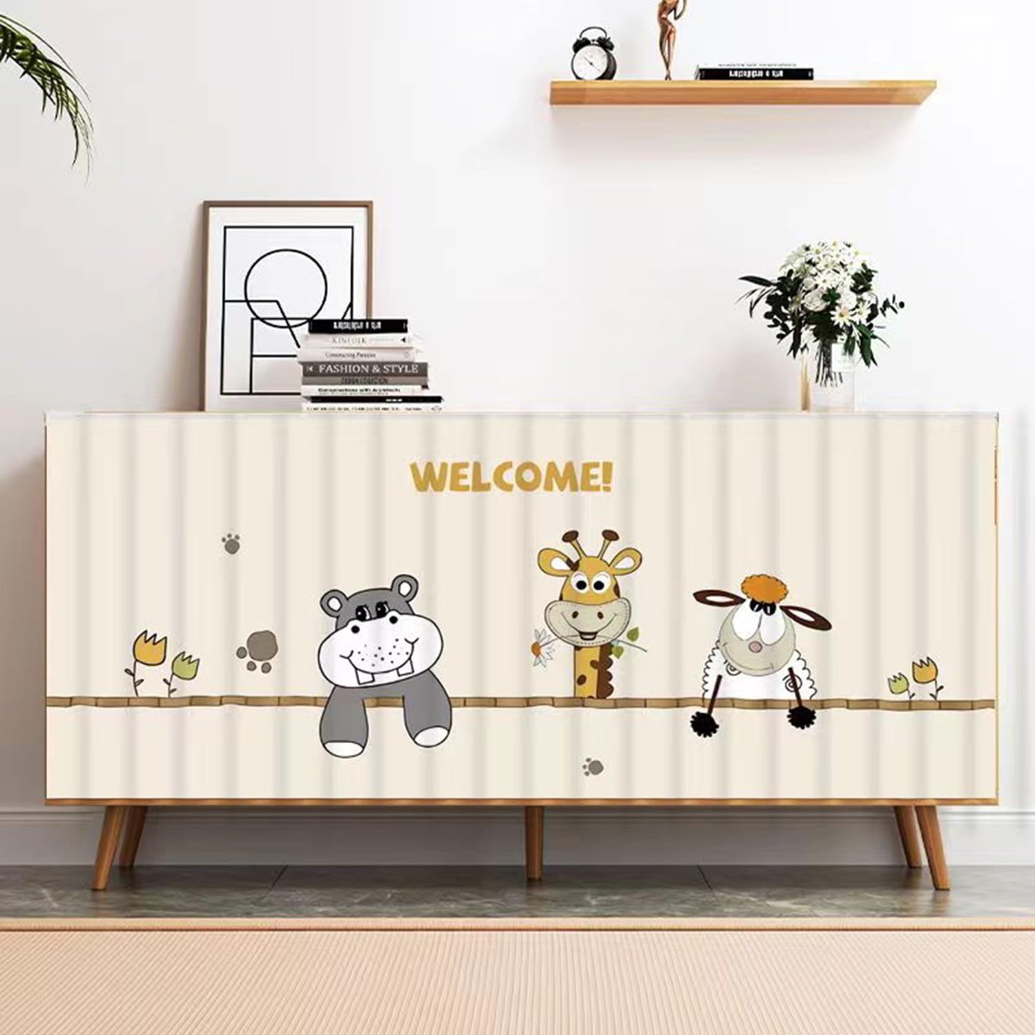 BLUEZY Kitchen Curtain under the Sink, Kitchen Curtain, Curtain Dustproof for Storage Cabinets, Privacy Protected, Dustproof for Shoe Cabinets, Cabinets, Bookcase, Shelf A16,W140*H50cm