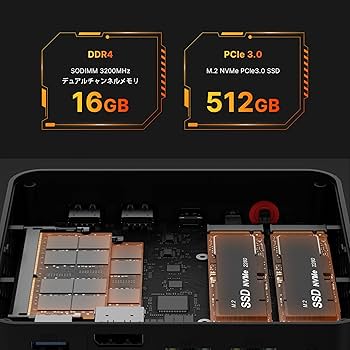 Amazon.co.jp: ミニPC Ryzen 7 5700U BOSGAME P4 ミニ PC 32GB