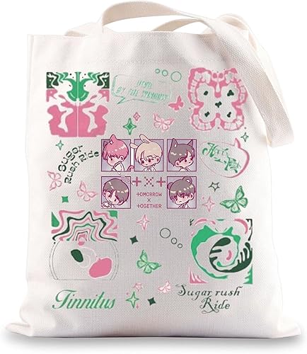 BWWKTOP K-Pop TXT Tote Bag Corea Band Fans Regalos Grupo Coreano Álbum Bandolera K-Pop TXT Merch