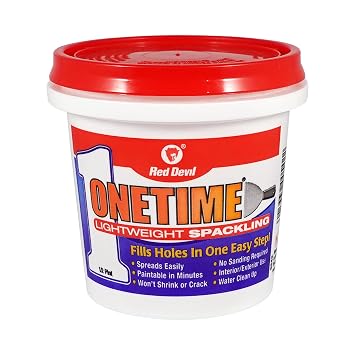 Homax 4091 Drywall Spray Texture Water-Base, 10-Ounce White & Red Devil 0542 ONETIME Lightweight Spackling, 1/2 Pint, White, 8 Ounce