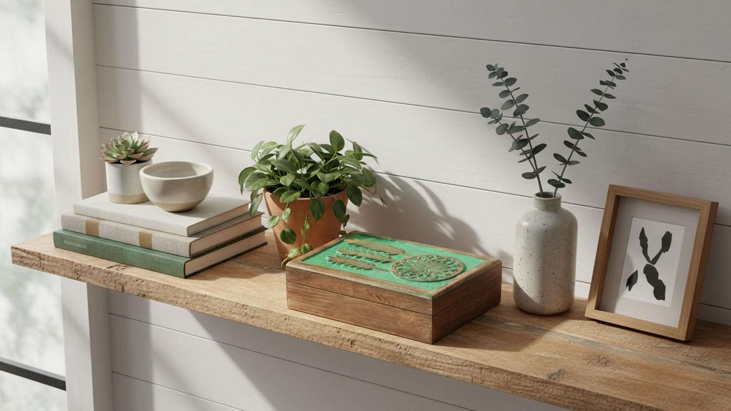 Great Birthday Gift Ideas Handmade Decorative Wooden Dream Catcher Jewelry Box Jewelry Organizer Keepsake Box Treasure Chest Trinket Holder Watch Box Storage Box Gifts Women (Green)