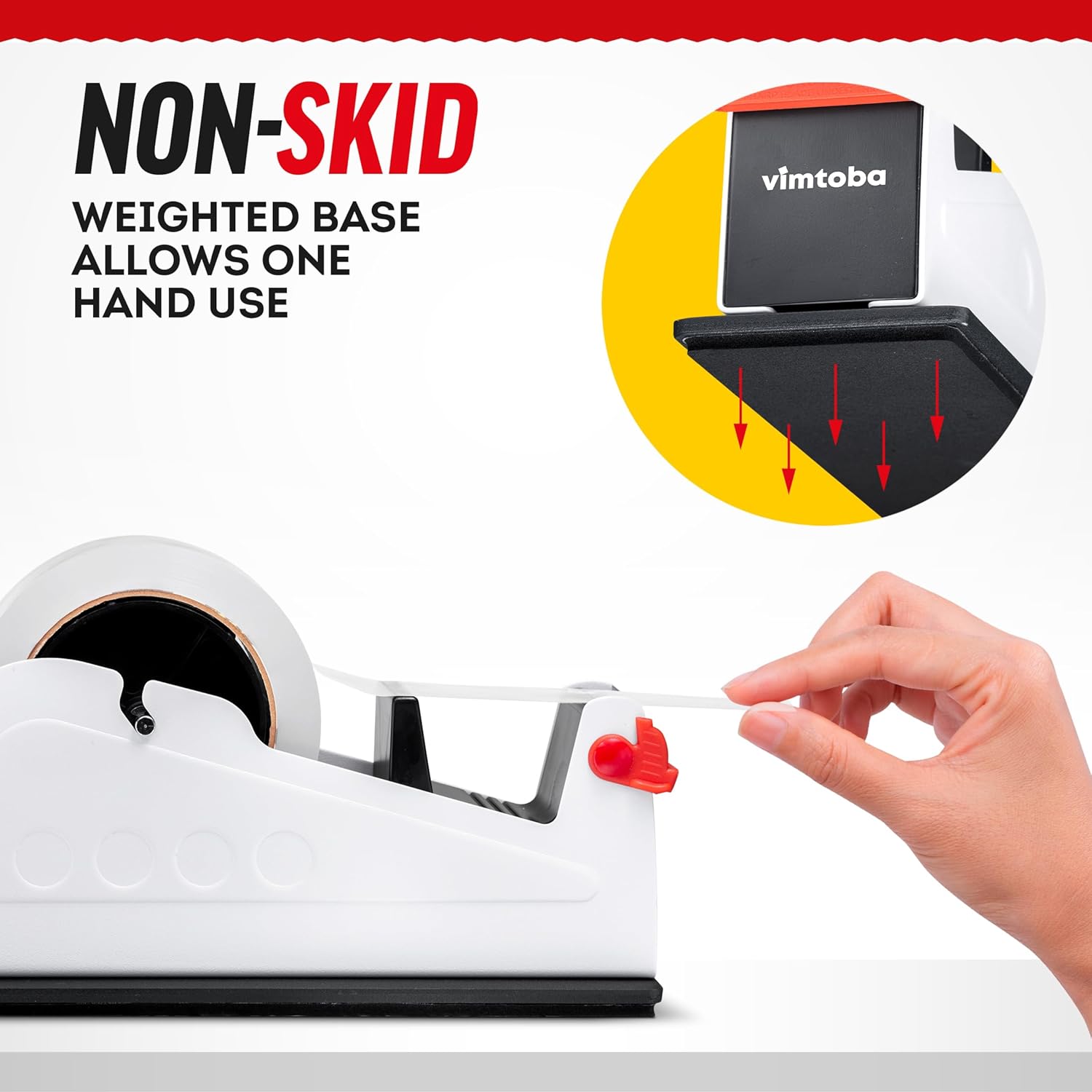 Heavy Duty 2-Inch Desktop Tape Dispenser, Dual Roll, Non-Slip Base