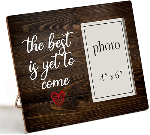 Nurawo Regalos de boda para parejas, regalo para recién casados, marco de fotos de madera con lo mejor está por venir, marco de fotos de Mr & Mrs