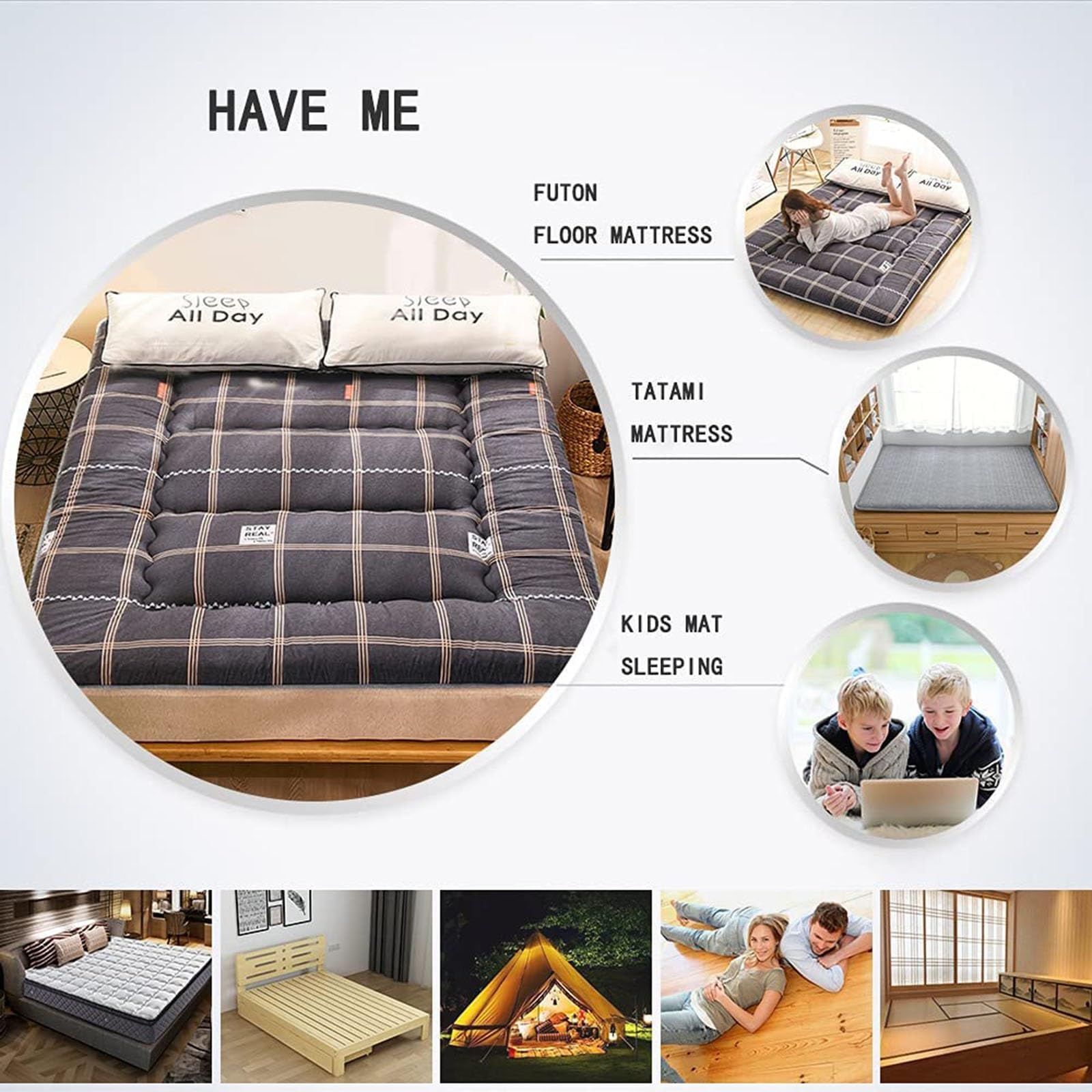 Japoński materac Futon zagęścić 10 cm, mata tatami, nie ślizga się, miękki, podłogowy, składany, dla chłopców, dziewcząt, dla dorosłych studentów, tajskich materacy do masażu