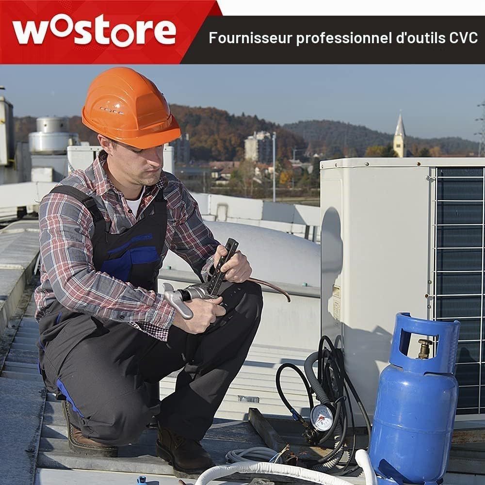 Wostore, Kit d'outils de déformation de tuyaux - 7 matrices pour flares excentriques sur tuyaux en cuivre de 4,8 à 19,1 mm - Idéal pour la réfrigération, le CVC et les travaux sanitaires