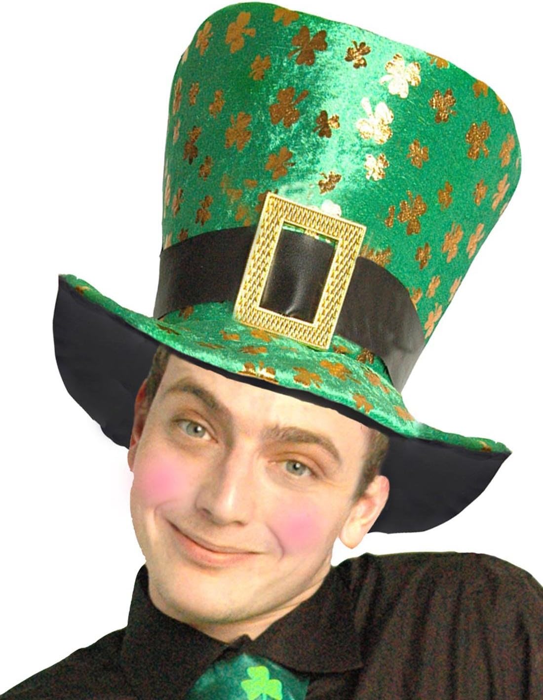 St Patricks Day Irish Green Hot Stamp Shamrock Hat, Fancy Dress Party Costume Accessory