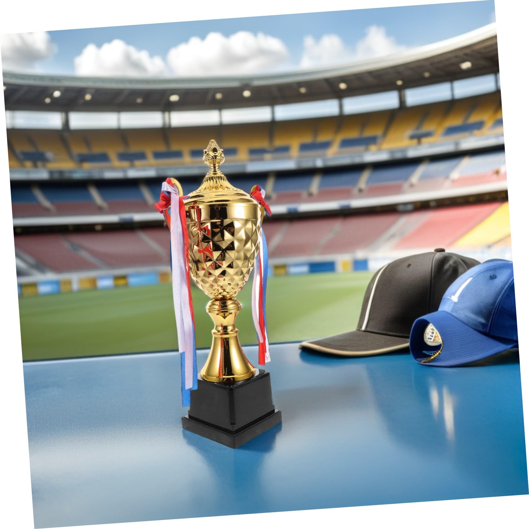 Abaodam Copa de Trofeo Grande Dorada de Metal para Competiciones | Diseño Clásico y Elegante, Fácil de Manejar, Durabilidad Prolongada, Adecuado para Atletas y Torneos de Hockey