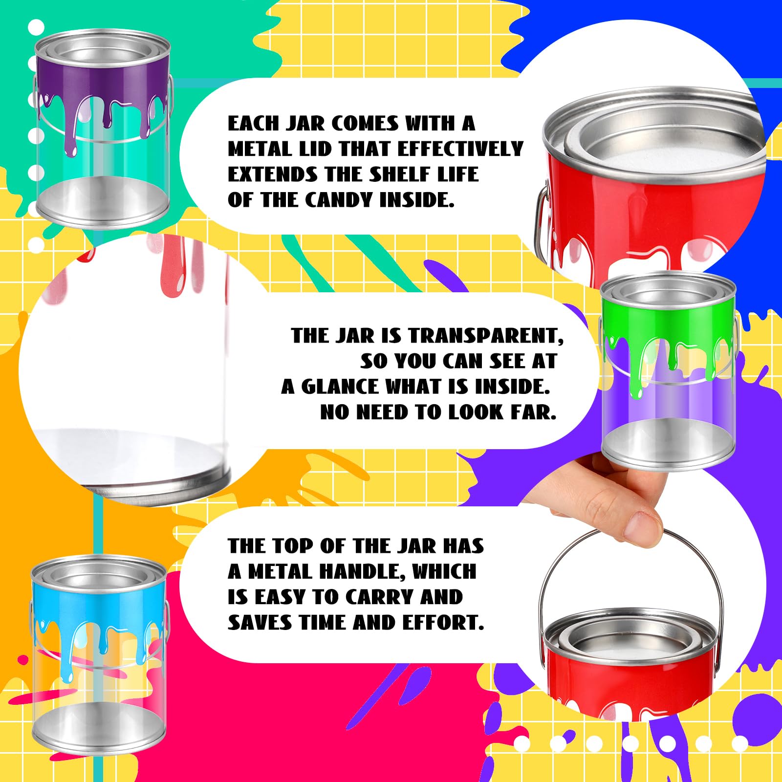 Art Paint Party Favors - 16 Empty Paint Cans -4