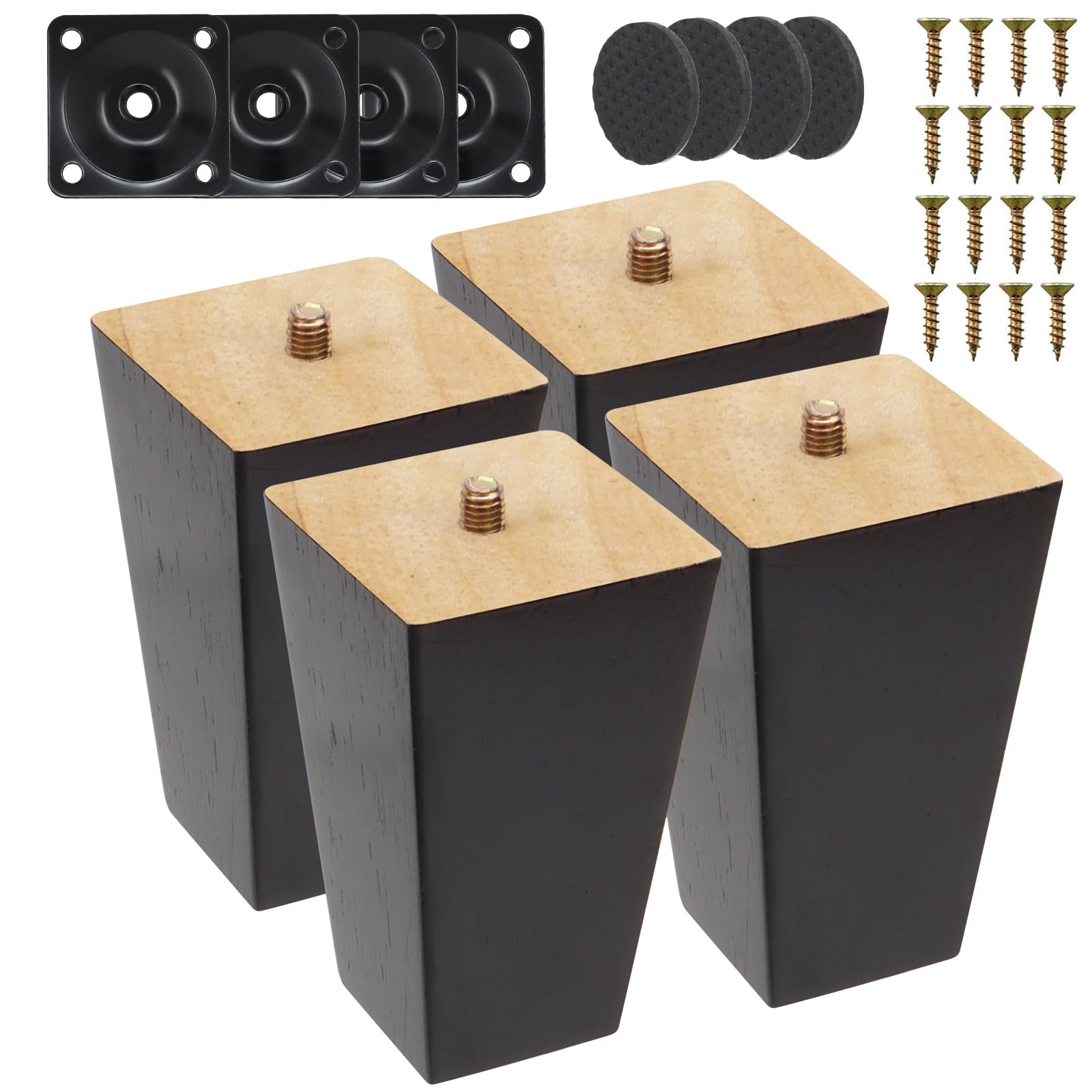 INMOZATA 4 stuks houten meubelpoten, 20 cm, vervangende