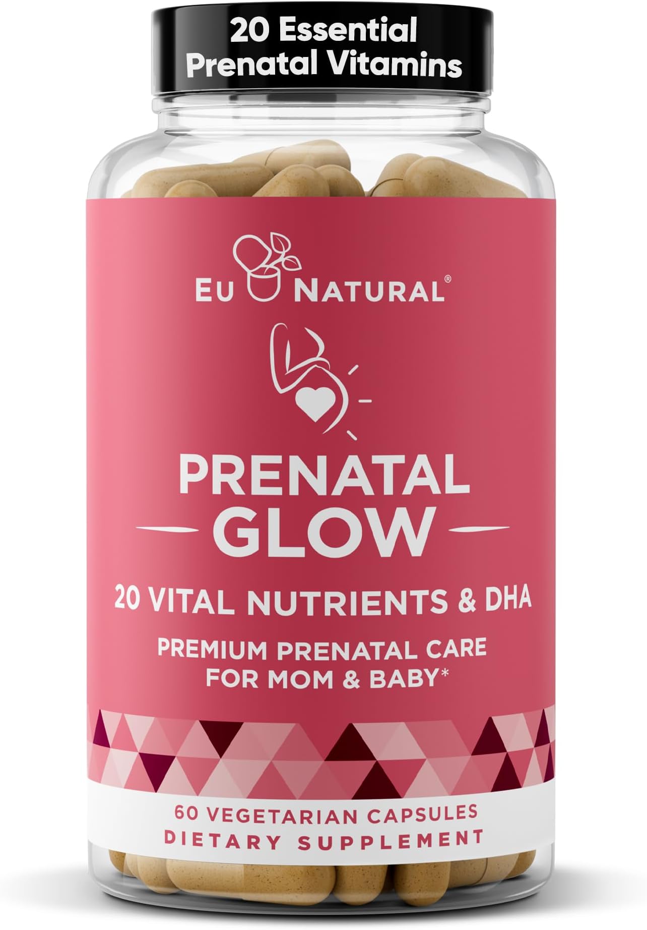 Glow Prenatal Nurturing Pregnancy Multivitamin (60 Vegetarian Soft Capsules)