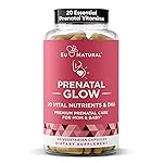 Glow Prenatal Vitamins for Women - 20-in-1 Vital Nutrients for Healthy Pregnancy and Fetal Development - Folic Acid & Vegan DHA For Baby\'s Growth & A Comfortable Pregnancy - 60 Nourishing Capsules