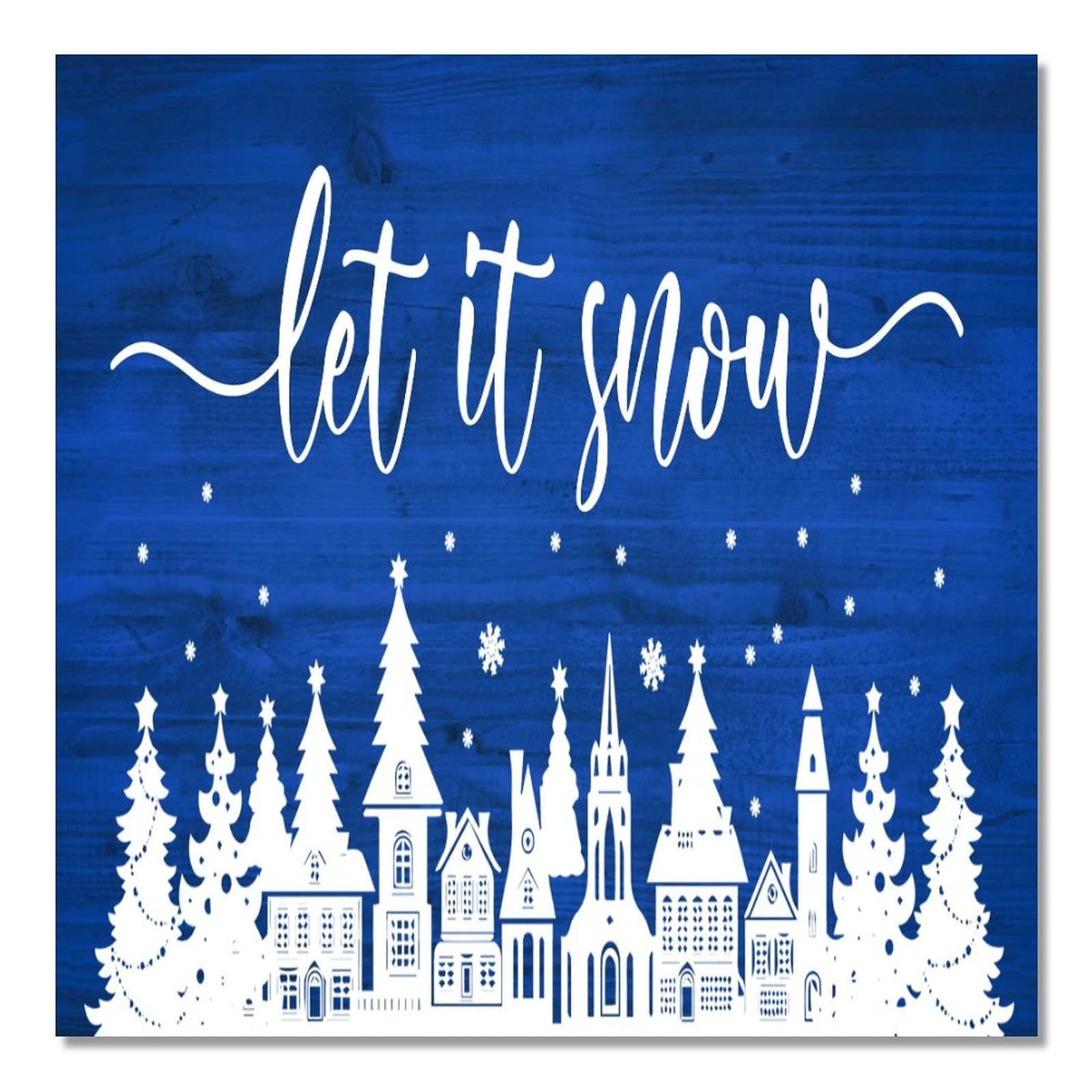 Panneau en bois Let It Snow grand format pour fêter Noël en famille