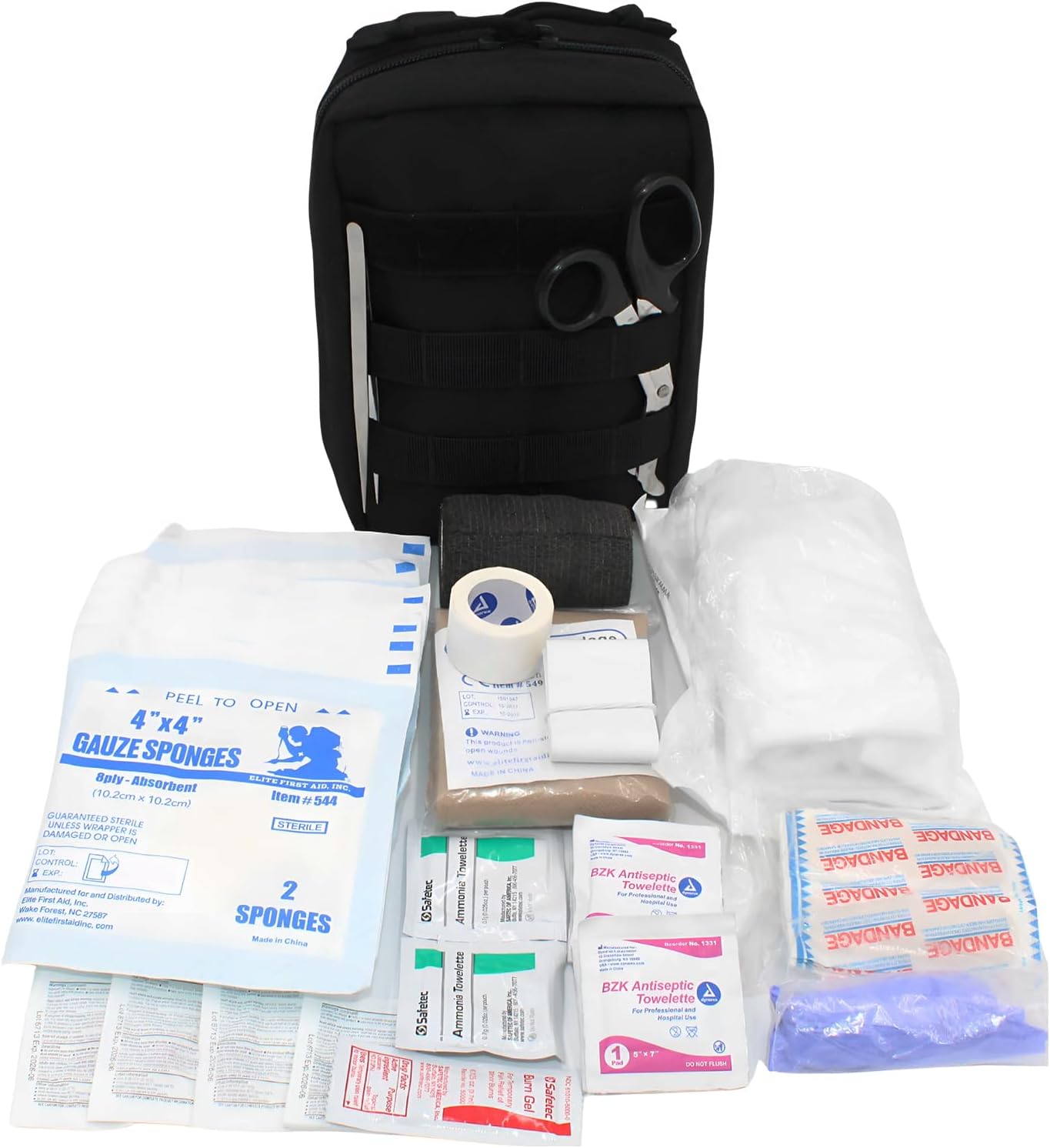 Luminary Squad IFAK Tactical Trauma Kit for First Responders, Military & Tactical Pro – Compact MOLLE First Aid Kit, Water-Resistant 600D Cordura, Durable YKK Zippers, For Emergencies - Tactical Black