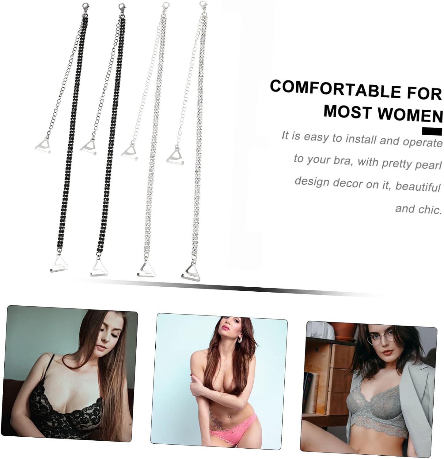 6pairs Adjustable Straps for Women Non- Design for Wedding Everyday Use and Compatible Bras Chic Decorative Shoulder Straps