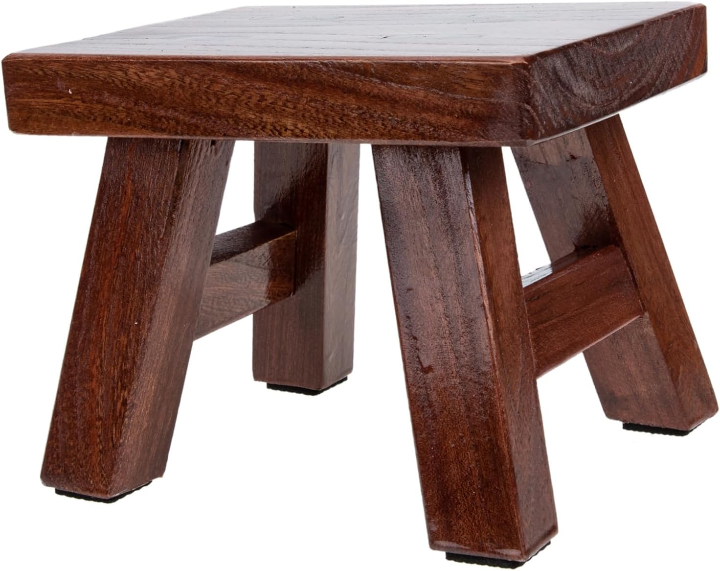 Wooden Step Stool for Boys and Girls Thick Solid Elm Footstool Multi-Purpose Household Stool for Shoe Changing and Dancing Suitable for Boys and Girls Natural Finish