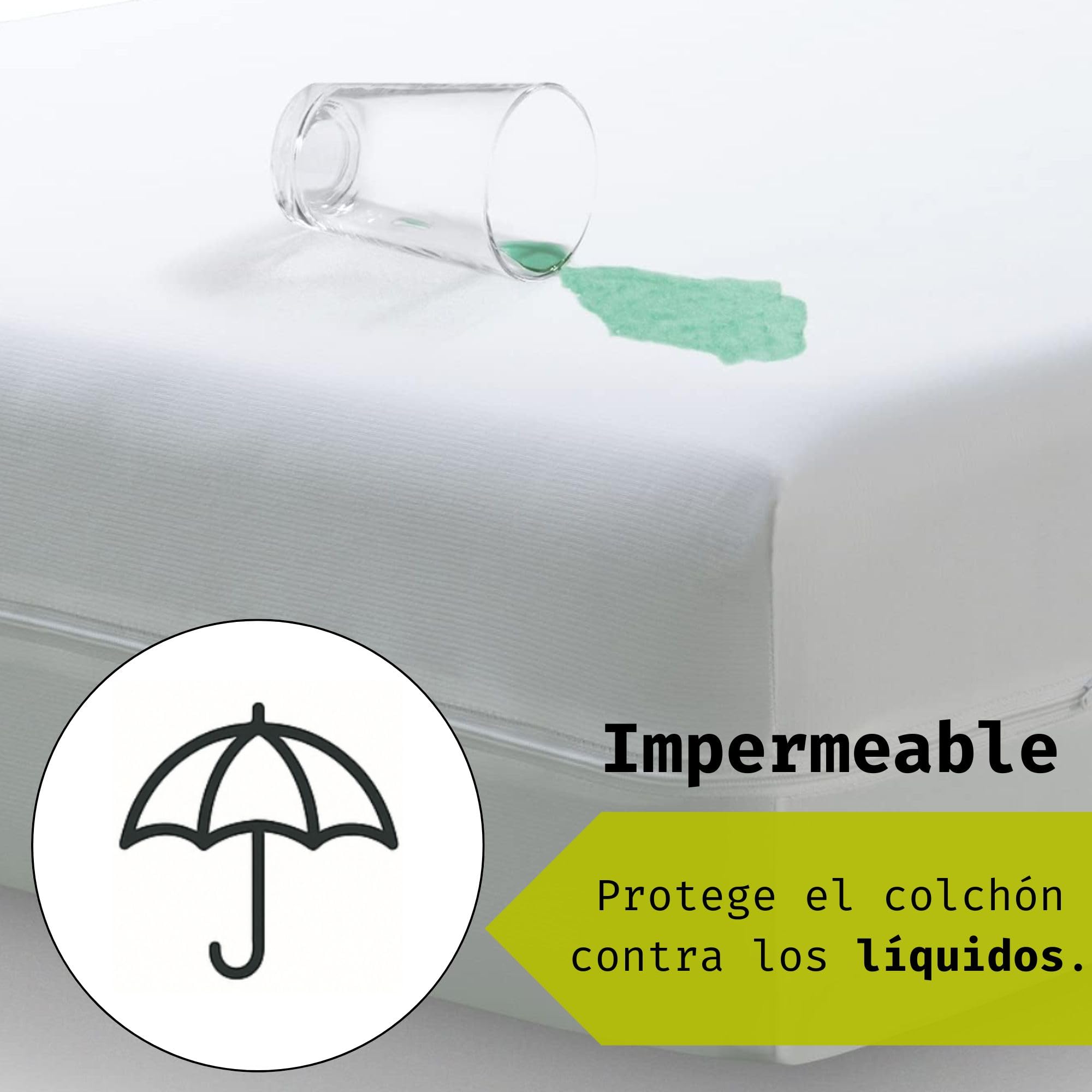 Tural - Funda de colchón 135x190/200 cm | Protector Impermeable y Transpirable | Cubre colchón Anti ácaros con Cremallera | Certificado Oeko-Tex