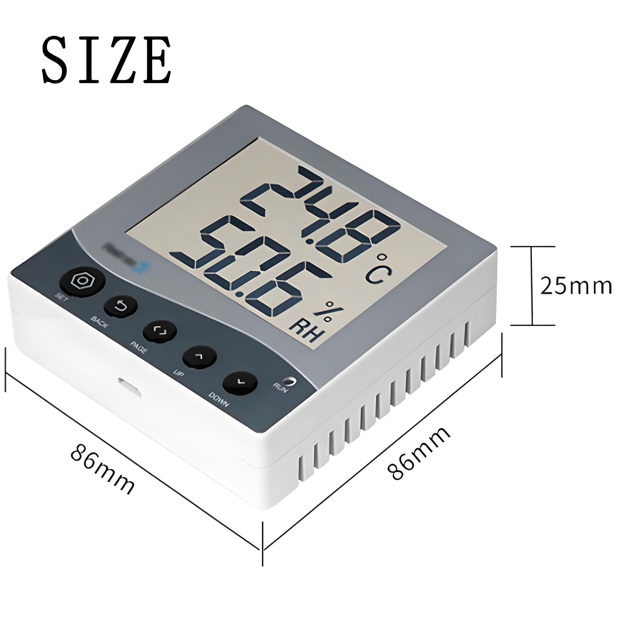 Igrometro Digitale da 3 Pollici, Monitor di Temperatura E umidità a Parete, con Display LCD, Sensore di Temperatura Interna, per Serra, Camper, Congelatore, Stanza