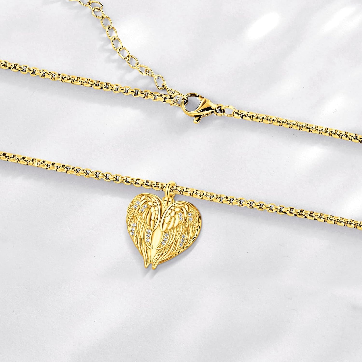 Angel Wings Necklace 925 Sterling Silver Guardian Angel Nurse RN Caduceus Pendant Charm Crystal Angel Jewelry Gifts for Women