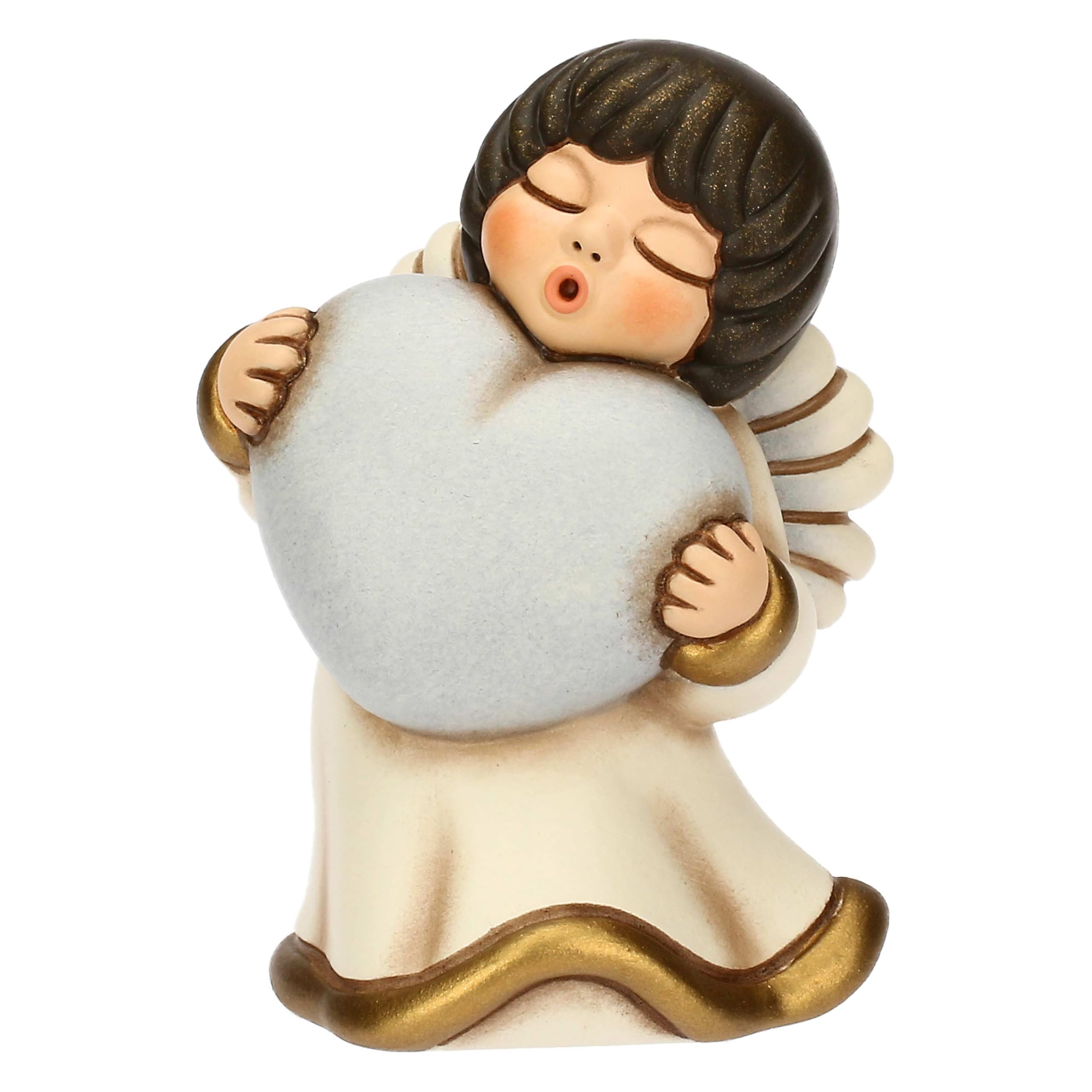 THUN - Angel with Blue Heart - Ceramic - Favor Collection - 5 x 5 x 7.3 cm