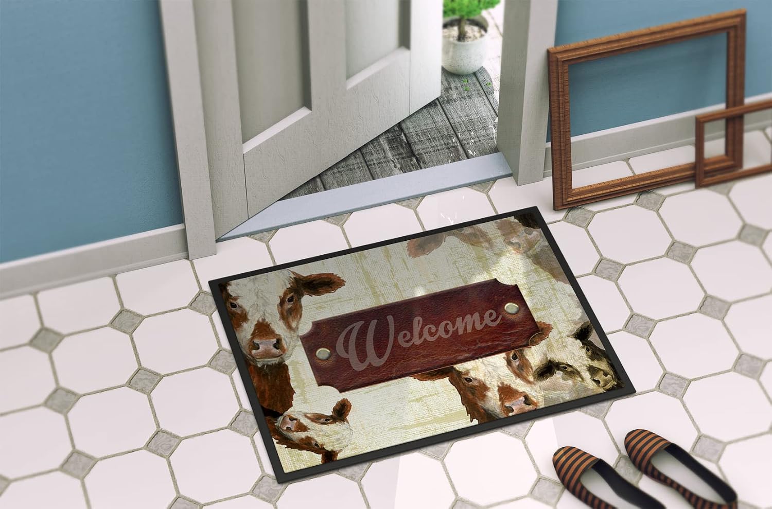 Caroline's Treasures Welcome Cow Indoor or Outdoor Mat, 18 inches x 27 inches, Multicolor, Multi Color, 18H X 27W - Image 5