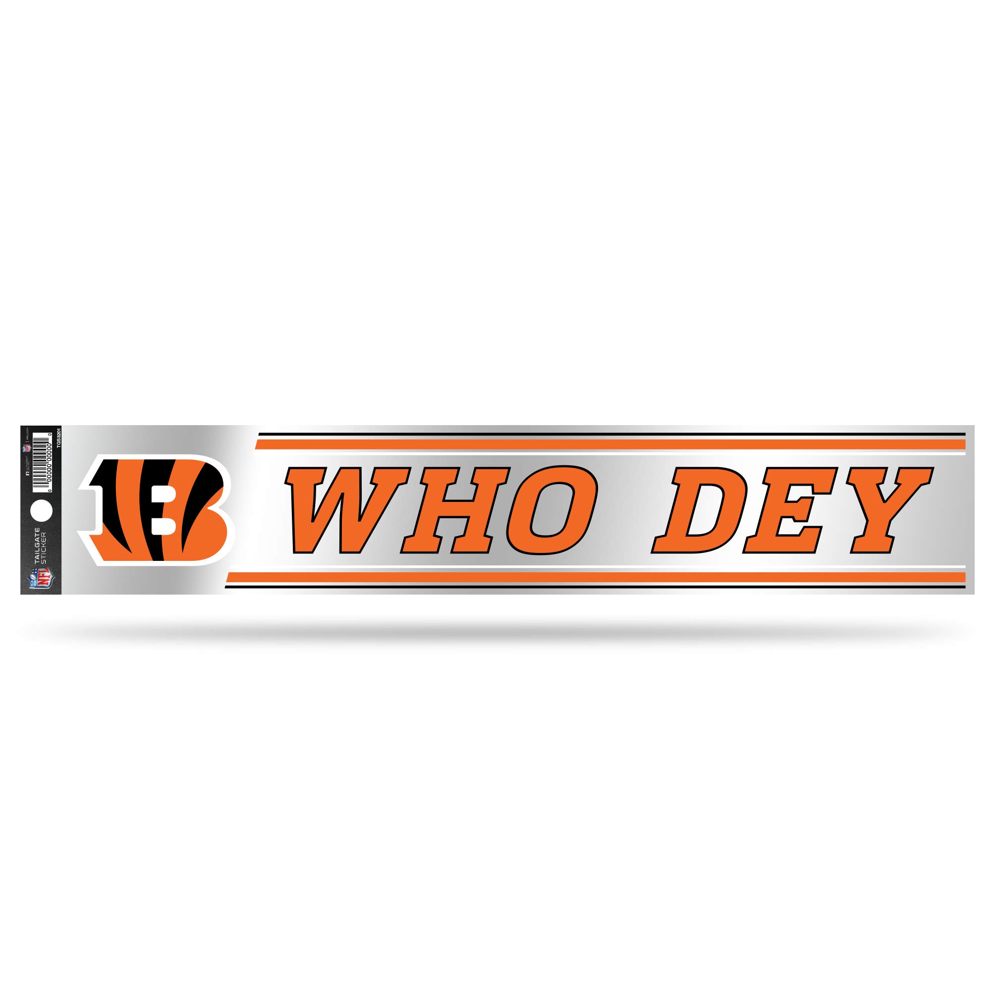 Rico Industries NFL Tailgate Sticker, 3 x 17-inches, Cincinnati Bengals, Primary