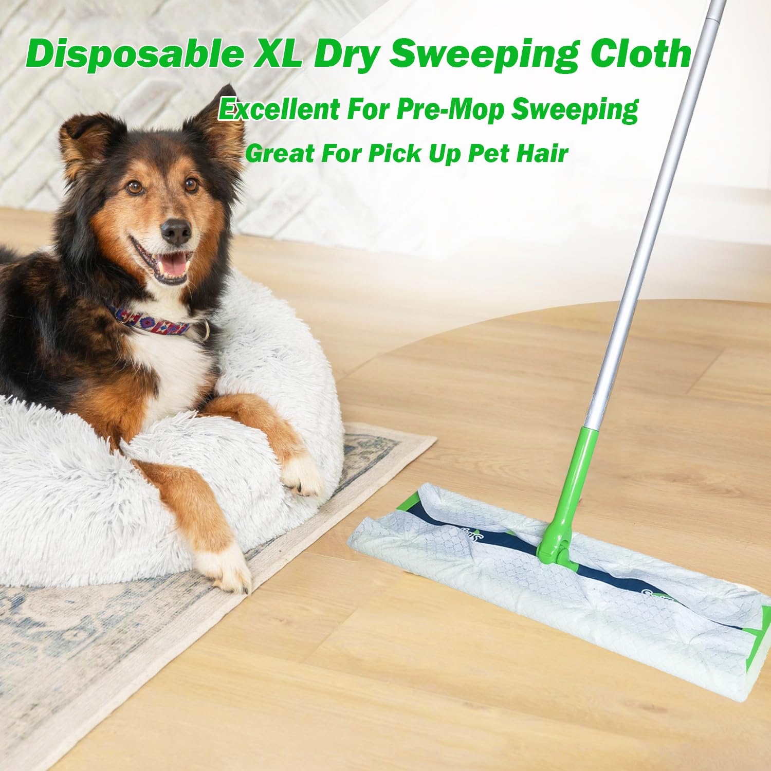Recambios de paño de barrido en seco XL para trapeador Swiffer Sweeper XL, almohadillas secas desechables XL, repuestos de tela seca para polvo de pelo de mascotas, repuestos de tela seca resistente