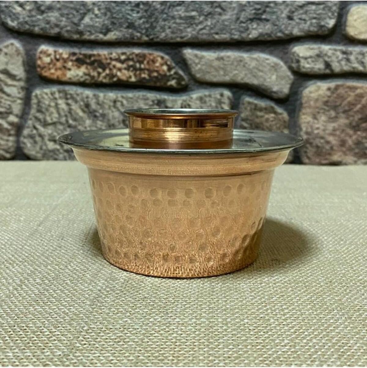 Copper Ehl-i Keyif Set, Traditional Turkish Coffee Serving Set, Includes Tray and Cup, Decorative Gift - Copper, One Size