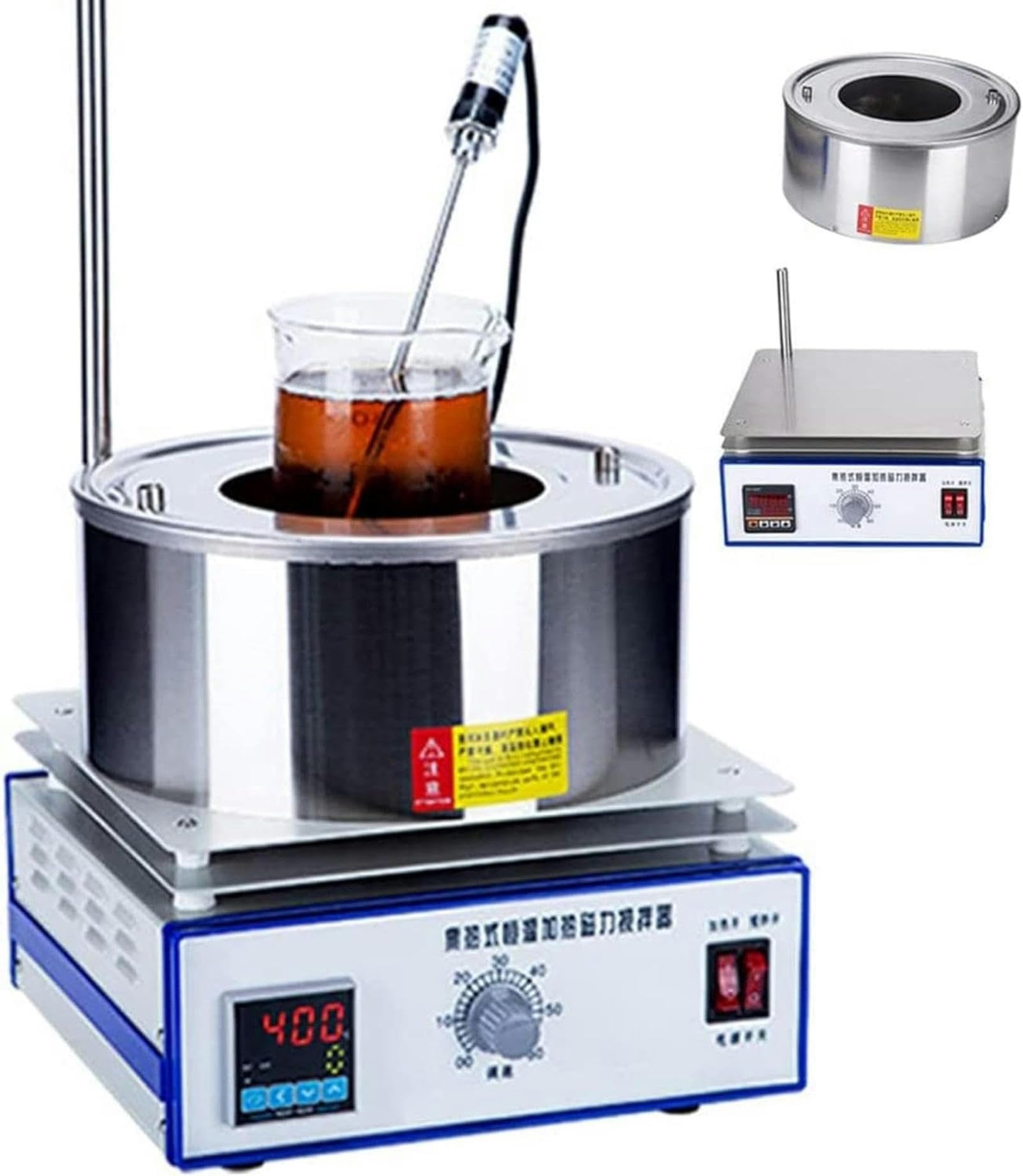 Laboratoryjny Kocioł Grzejny Z Mieszadłem Magnetycznym O Mocy 500 W, Łaźnia Wodna I Olejowa, Cyfrowy Wyświetlacz Systemu Kontroli Temperatury, Mieszadło Magnety