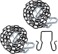 Stegewop 48" Grade 30 Trailer Safety Chains with Hooks & Bracket - 3200 lbs Capacity, Rust-Resistant for RVs, Campers, Trailers