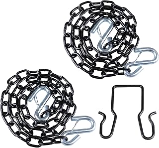 Stegewop 48" Grade 30 Trailer Safety Chains with Hooks & Bracket - 3200 lbs Capacity, Rust-Resistant for RVs, Campers, Trailers