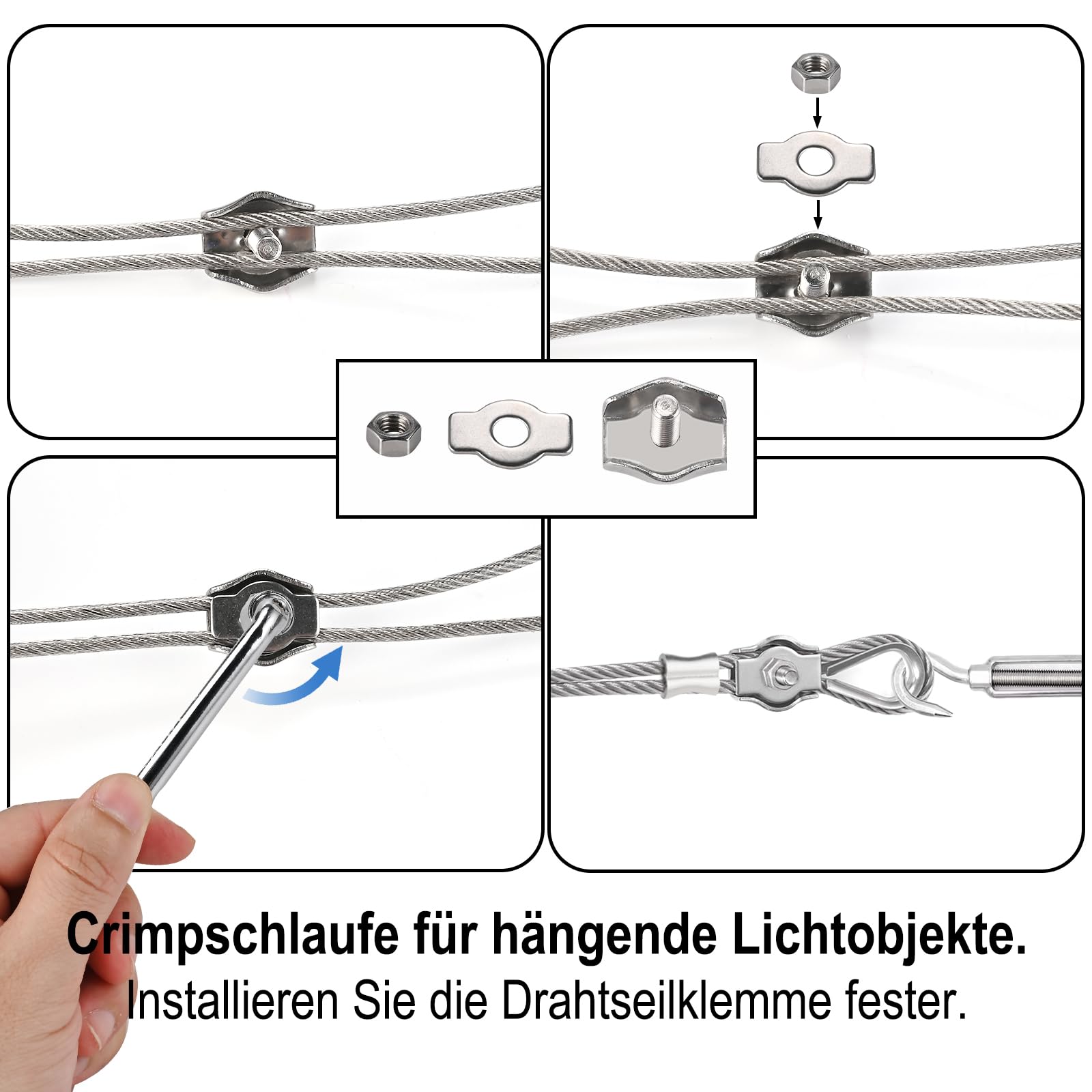 Philtool 73Pcs Drahtseil Kit, 36M Edelstahl Drahtseil 3mm, 304 Stahlseil Ummantelt mit Ösen Seilspanngarnitur für Kabeldraht, Spanndraht, Wäscheleinen, Gardinenseil, Zäunen, Außenbeleuchtung