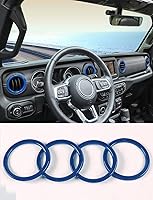 Vista 16 de Savadicar - Accesorios de interior negros - Cubierta de anillo de rejilla de ventilación de aire acondicionado para Jeep Wrangler JL JLU 4XE