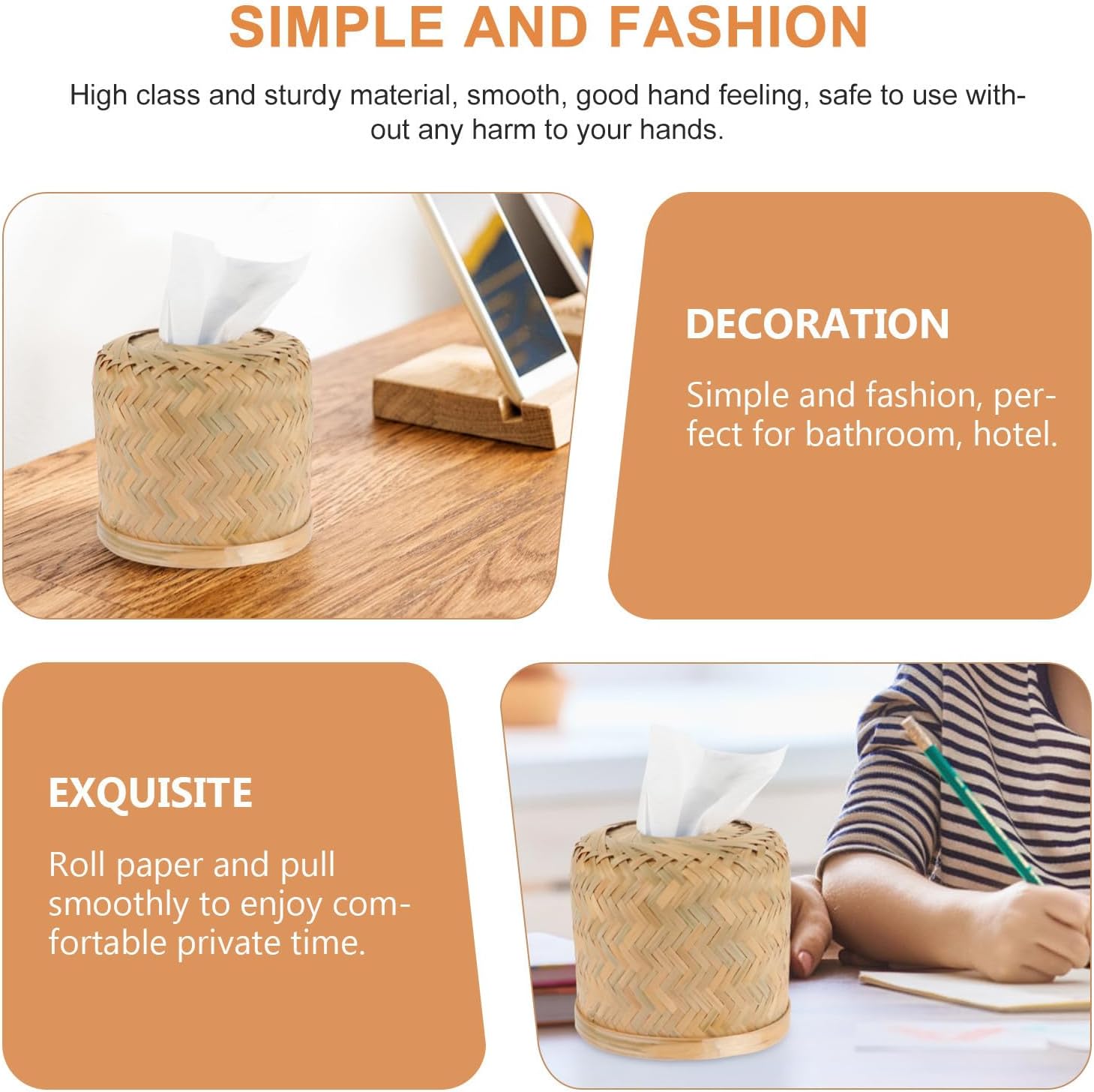 Desktop Tissue Box Holder Vintage Style for Office Home image 3