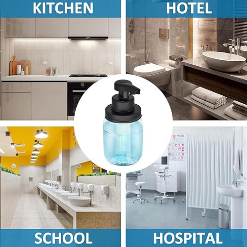 Miniatura 6 de Dispensador automático de jabón de vidrio sin contacto de 12 onzas, dispensador de jabón líquido de Mason con bomba de sensor eléctrico, botella de