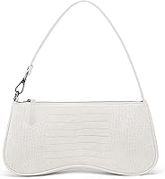 Vista 9 de Bolsos de hombro para mujer, bolso pequeño con patrón de cocodrilo clásico retro para uso diario Beige