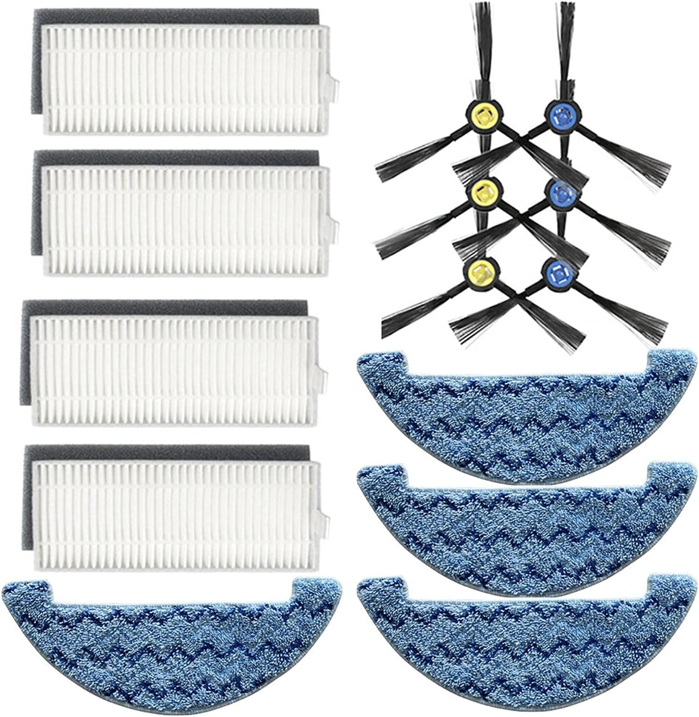 HASMI Robot Vacuum Cleaner Parts Sweeping Cleaning Replacement Filter Side Brush Mop Mop Side Brush Suitable Fit for ILIFE A10 X900