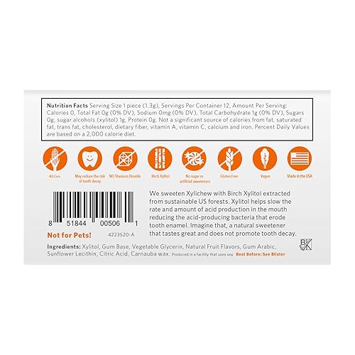 Miniatura 4 de Xylichew - Botes de goma de mascar 100% xilitol, sin OMG, gluten, aspartame y goma sin azúcar, cuidado bucal natural, alivia el mal aliento y la