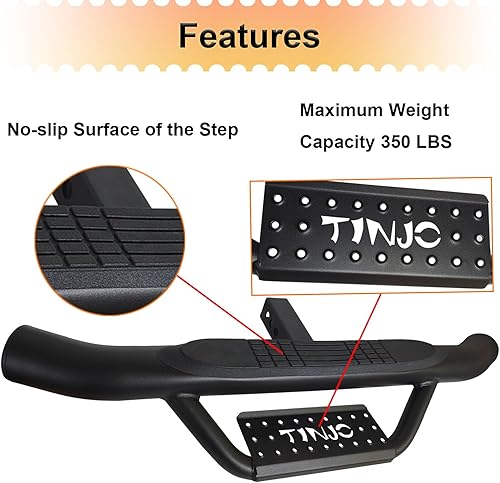 Miniatura 4 de Barra de paso de remolque universal de 2 pulgadas de ancho x 4 pulgadas de diámetro exterior de acero negro de repuesto para remolque resistente,