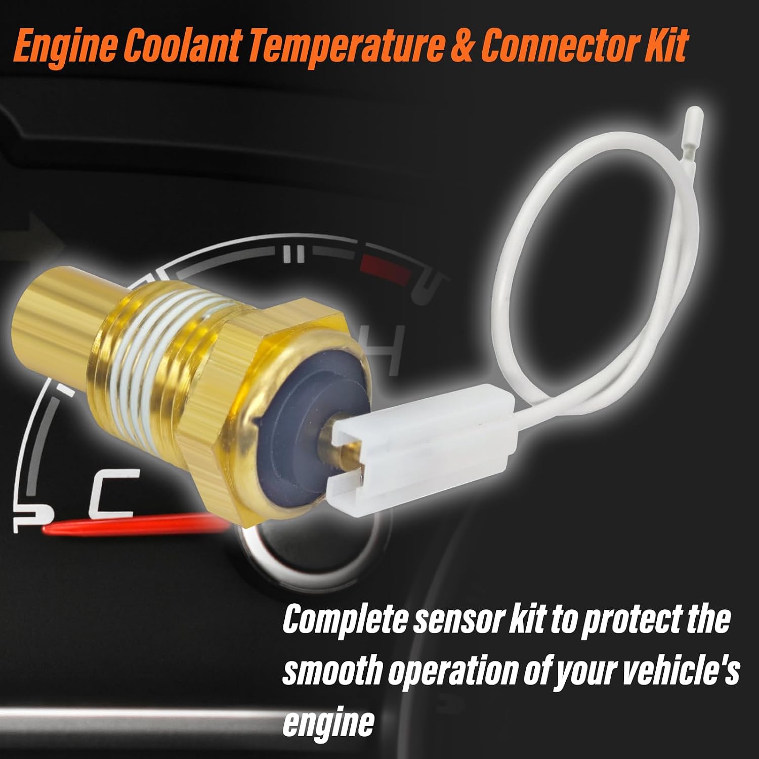 G1852 (12334869) Engine Coolant Temperature Sensor with Pigtail Harness - Compatible with Classic GM Engines for Chevy, Buick, Pontiac, Oldsmobile, Cadillac (1950s-1970s Models)