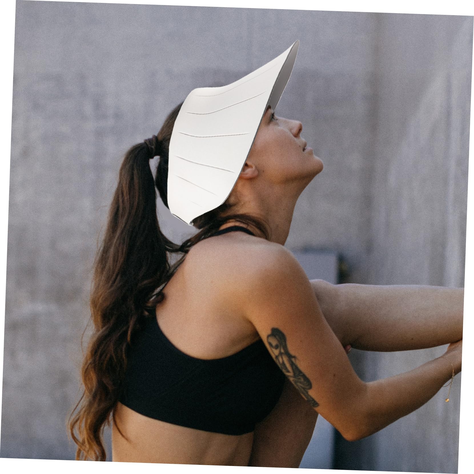 BESPORTBLE Chapeau Anti UV chapkas Femme Bonnet Creme Solaire Chapeau de Camionneur Haut de Forme Vide de Plage à Large Bord visières de Plage pour Femmes Nylon Blanche