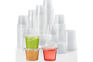 [400 Sets - 1 oz] Disposable Plastic Portion Cups with Lids -...